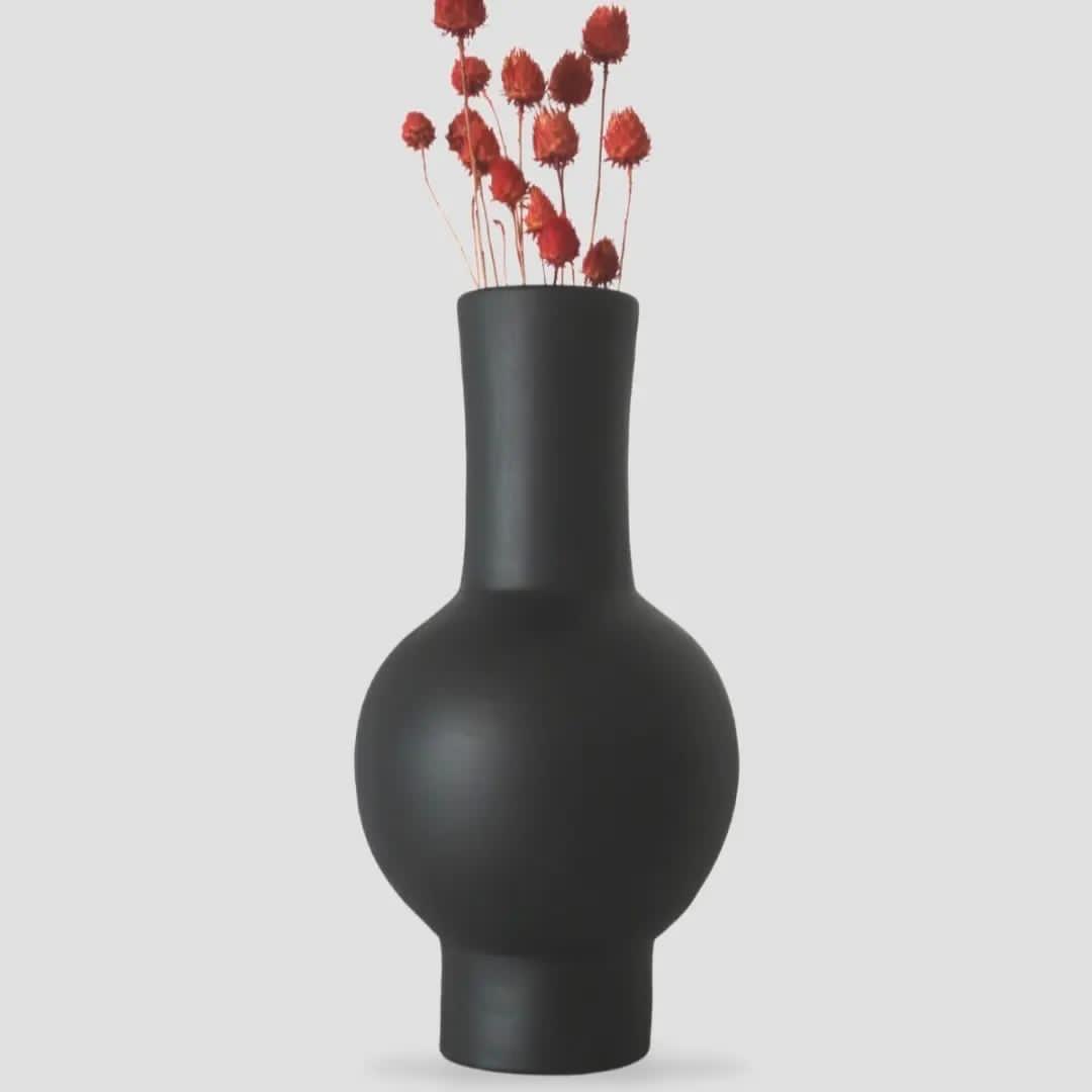 Black Ceramic Vase